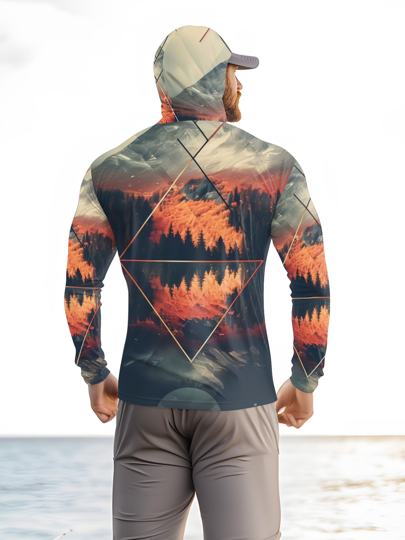 Outdoor Men's Fishing Hoodie B - Fishing Mask Sun Protection 评论和价格