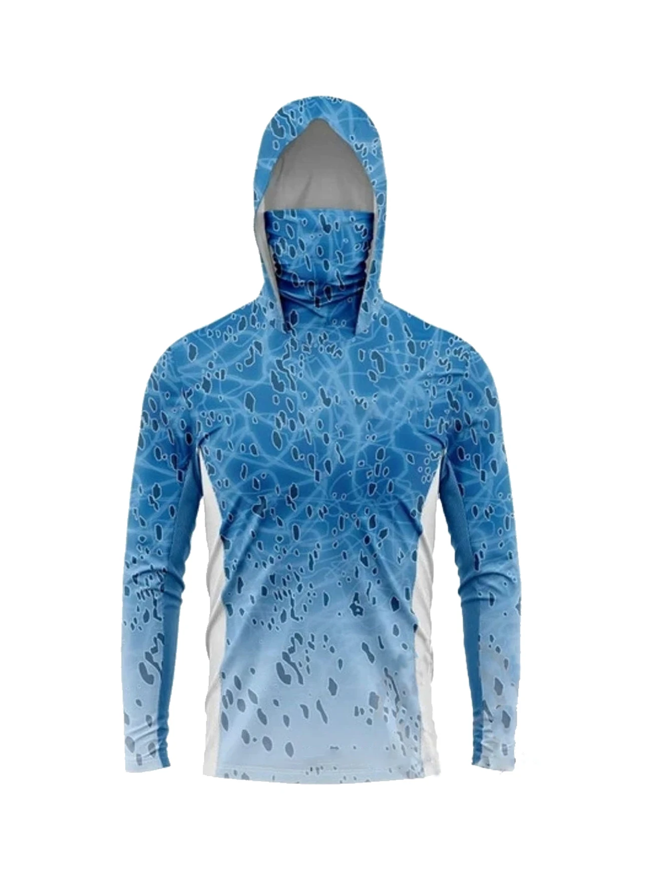 Men Long Sleeve Fishing Hoodie - Fishing Mask Sun Protection 评论和价格