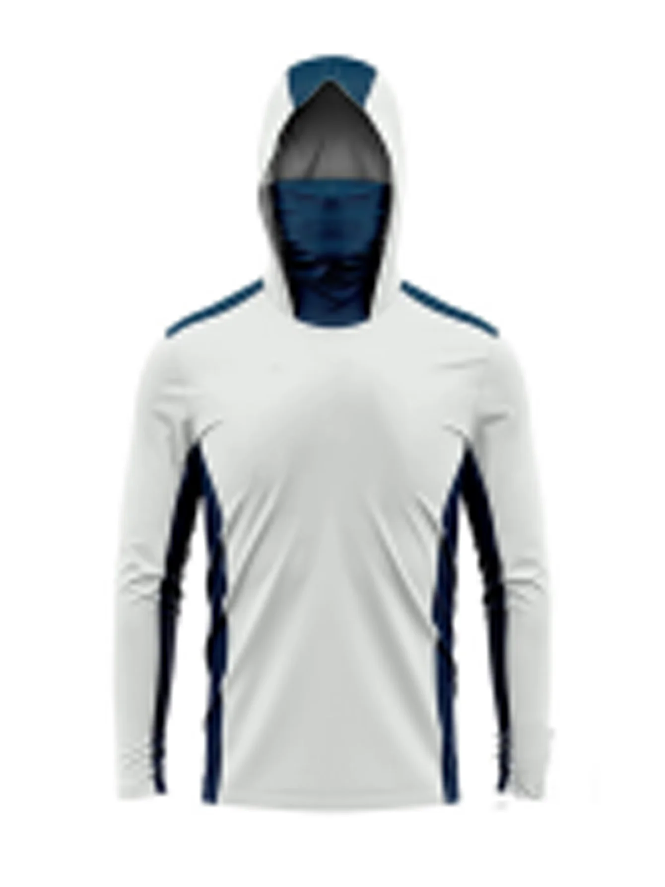 Men Long Sleeve Fishing Hoodie - Fishing Mask Sun Protection 评论和价格