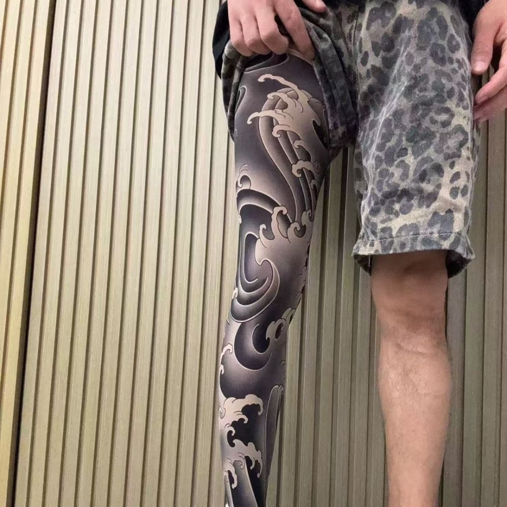 New Full Leg Fake Tattoo Socks - Fishing Socks 评论和价格