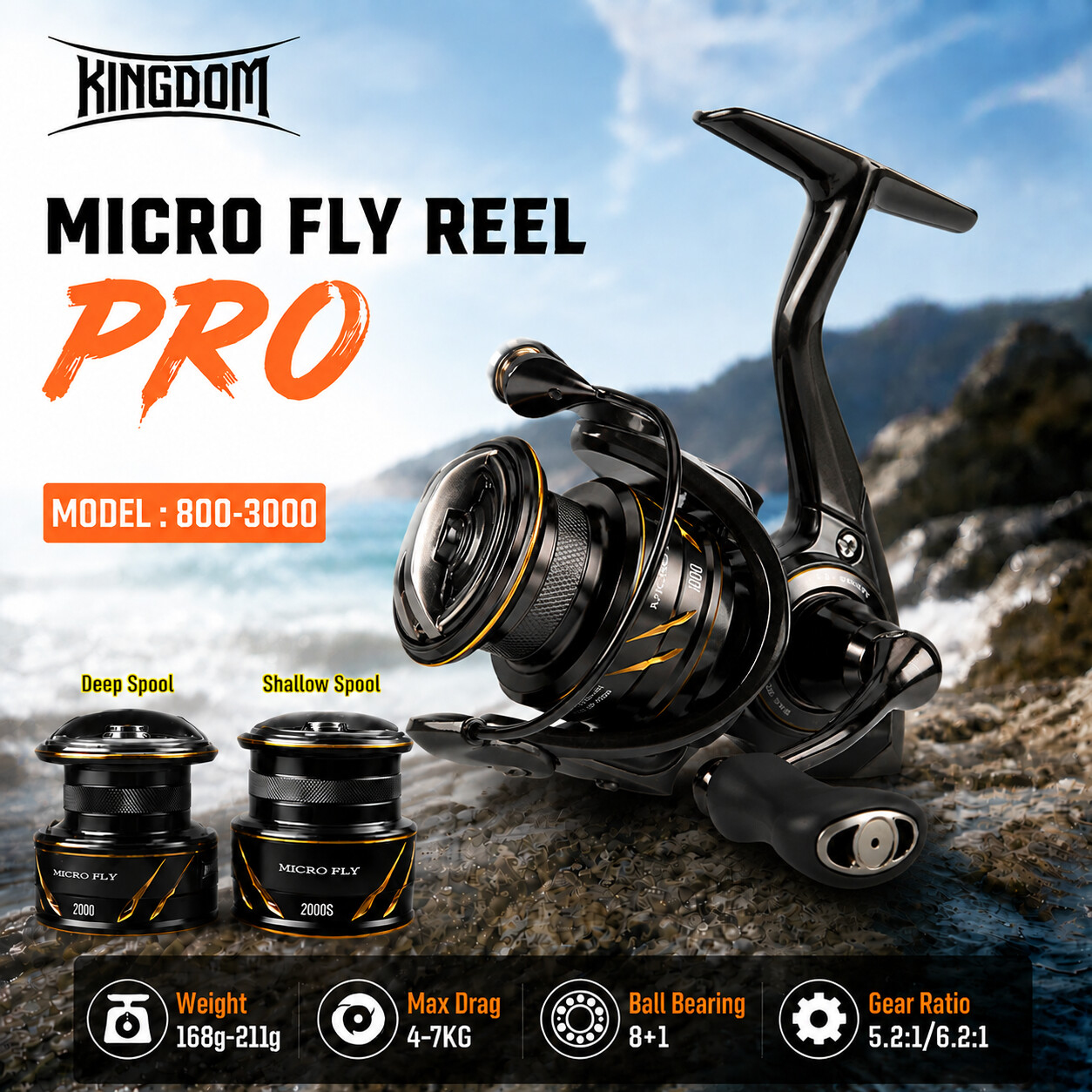Kingdom Micro Fly Pro Fishing  - Abu Garcia Reel Revo 评论和价格
